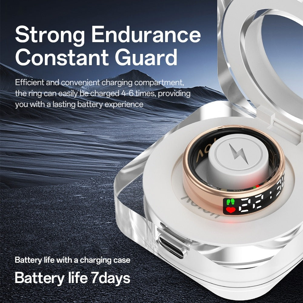 【NEW】Aolon Gen4 Smart Ring LCD Screen Display Gesture Control 5ATM Waterproof Health Monitoring 2.9g